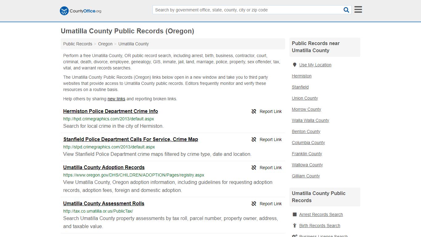 Umatilla County Public Records (Oregon) - countyoffice.org
